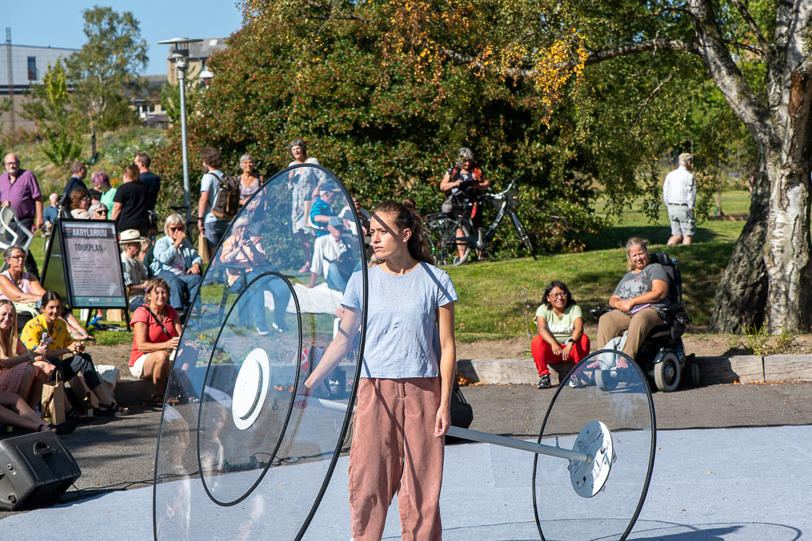 picture of dancer with acrylic glass structure